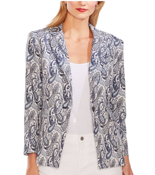 Vince Camuto Jackets & Blazers - Vince Camuto blue paisley jacquard one button career blazer jacket size 6